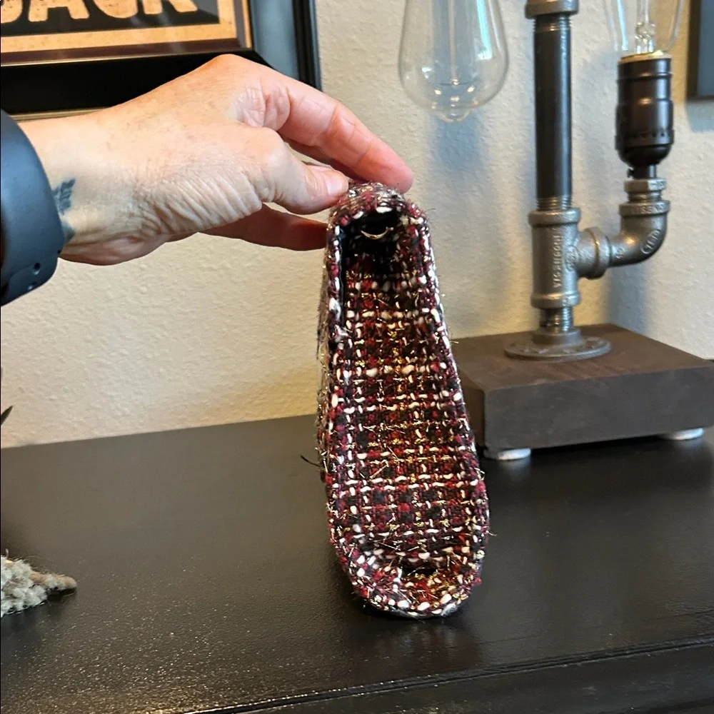 GUESS Burgundy Tweed Clutch